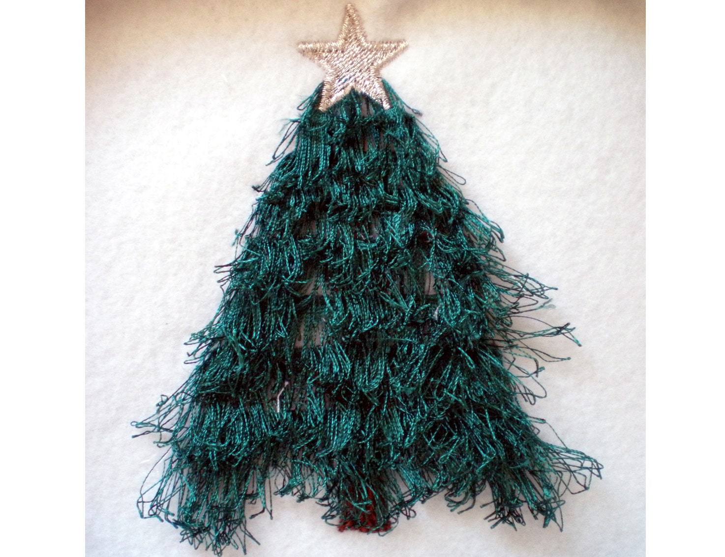 Fringed Christmas Tree Embroidery 4" 5" 6" 7" | Chenille PES DST JEF | Artapli