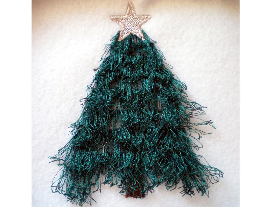 Fringed Christmas Tree Embroidery 4" 5" 6" 7" | Chenille PES DST JEF | Artapli