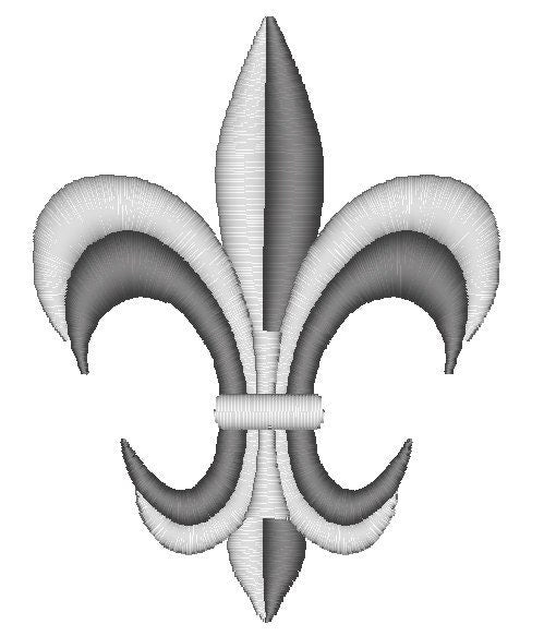Fleur de Lis 2 colors machine embroidery designs multiple sizes french lily floral flower