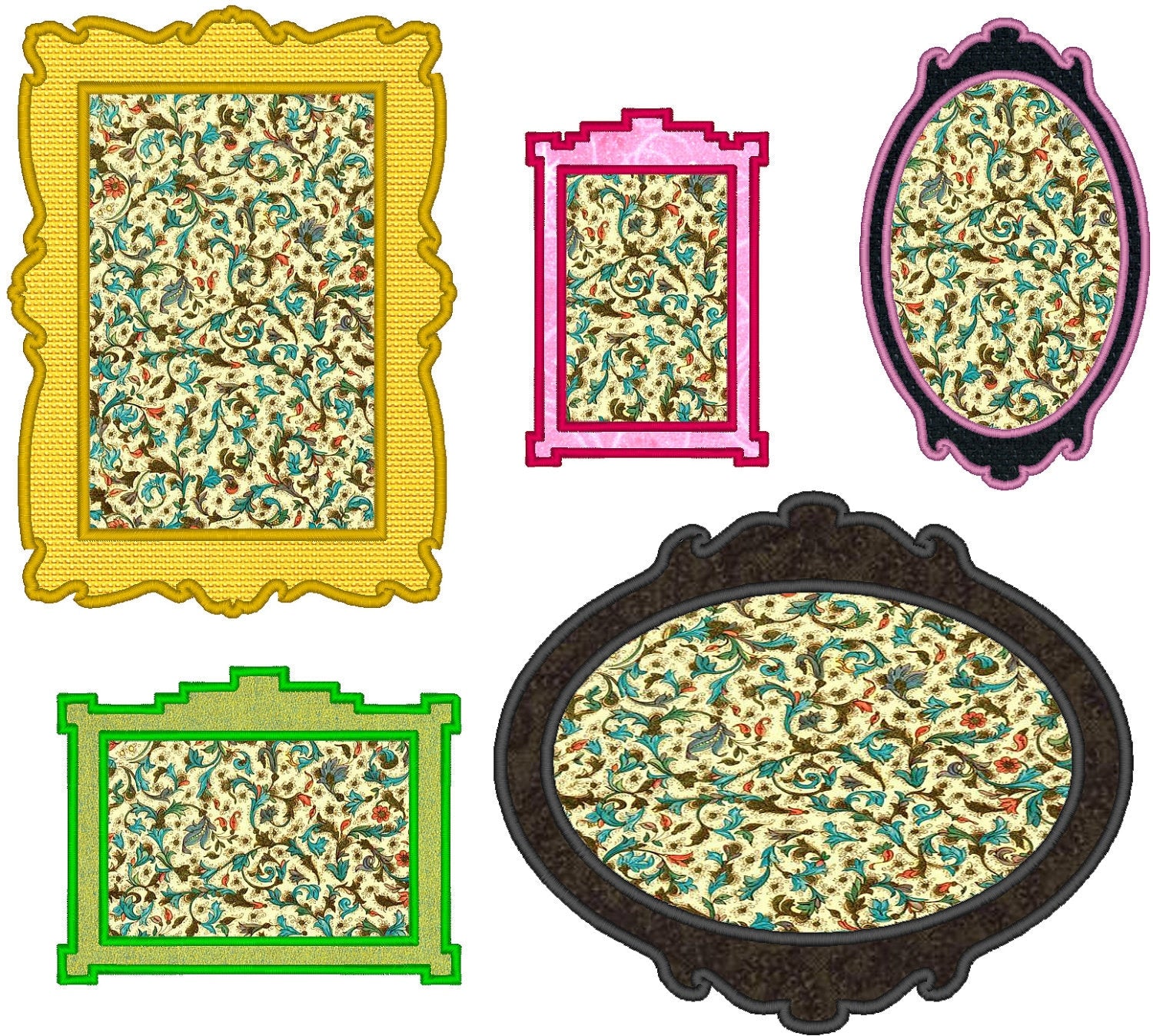 Frame Set of 5 – Sizes 4" 5" 6" 7" 8" 10" Digital Embroidery File | Artapli