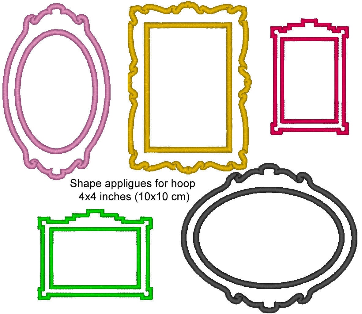 Frame Set of 5 – Appliqué machine embroidery design by Artapli