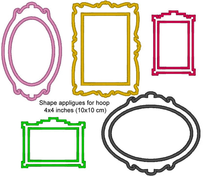 Frame Set of 5 – Appliqué machine embroidery design by Artapli