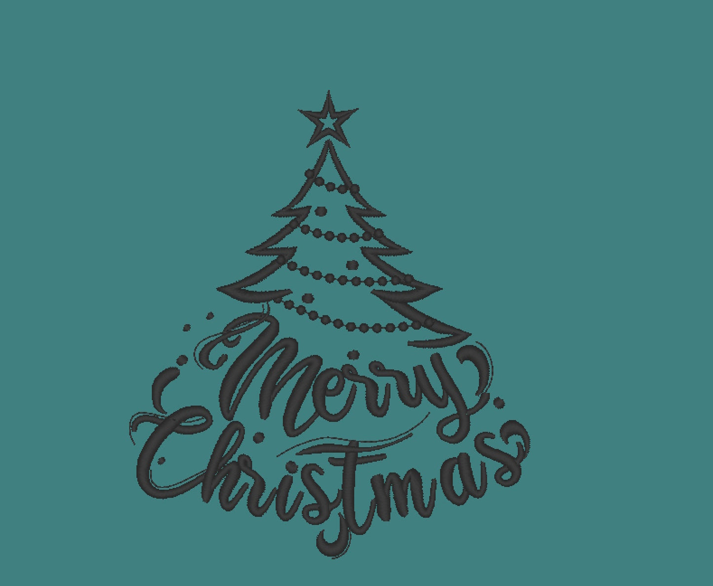Merry christmas saying tree outline Machine Embroidery Designs