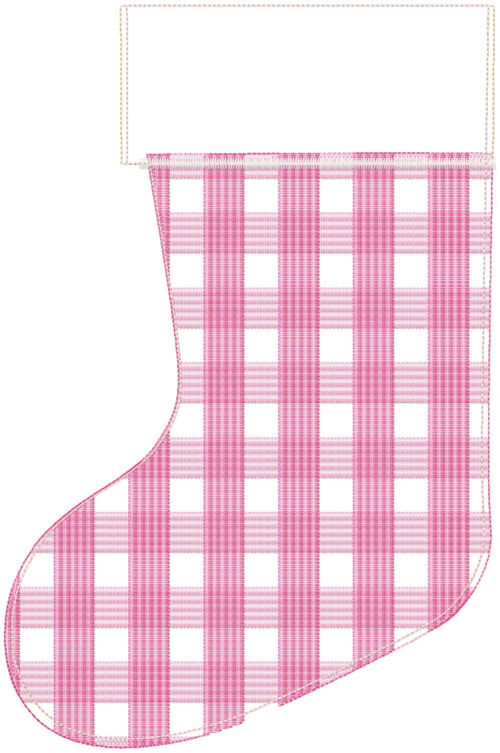 Plaid Christmas Stockings 2 Types – Sizes Digital Embroidery File | Artapli