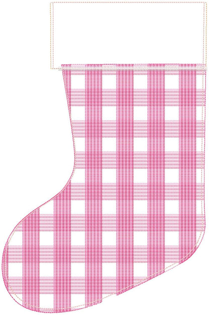 Plaid Christmas Stockings 2 Types – Sizes Digital Embroidery File | Artapli
