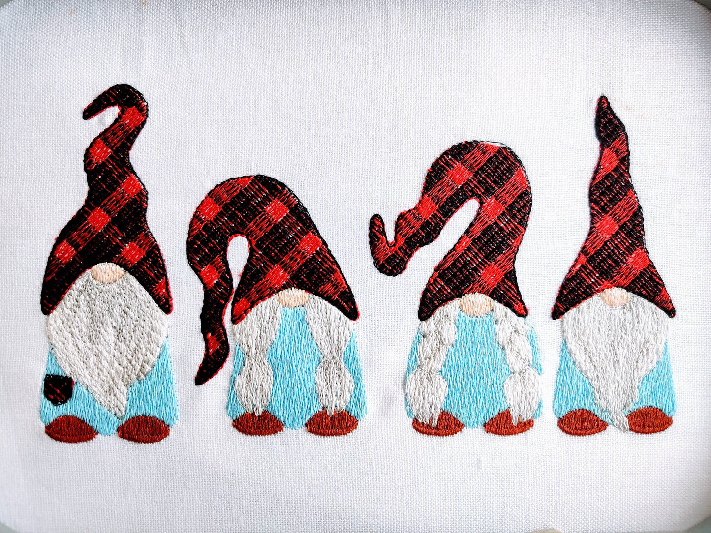 Gingham Plaid Hat Gnome 4 in a row - image 1