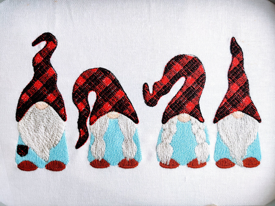 Gingham Plaid Hat Gnome 4 in a row - image 1