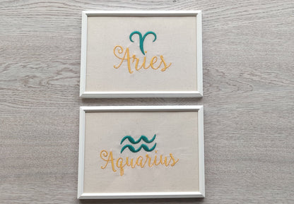 Zodiac Signs SET of 12 Machine Embroidery Designs Astrology Horoscope Gift Idea Virgo Aries Taurus Gemini Leo Libra Scorpio Capricorn Pisces - Etsy