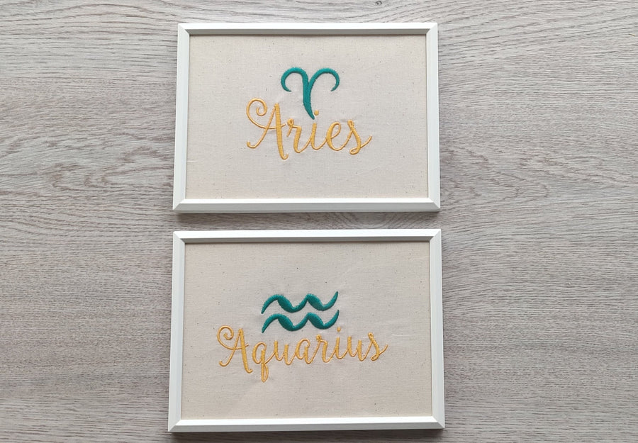 Zodiac Signs SET of 12 Machine Embroidery Designs Astrology Horoscope Gift Idea Virgo Aries Taurus Gemini Leo Libra Scorpio Capricorn Pisces - Etsy
