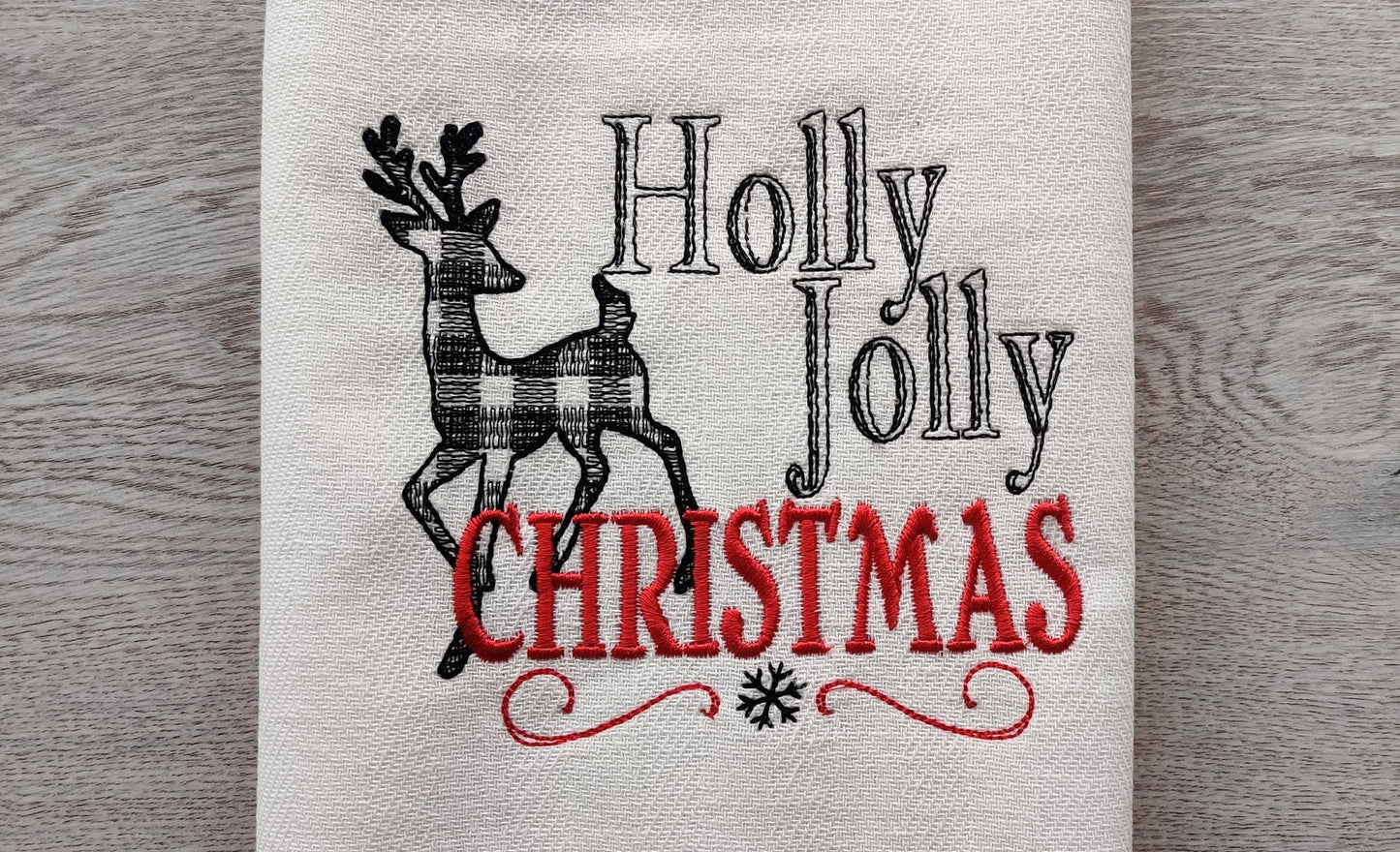 Holly Jolly Christmas Saying and Deer - image 1
