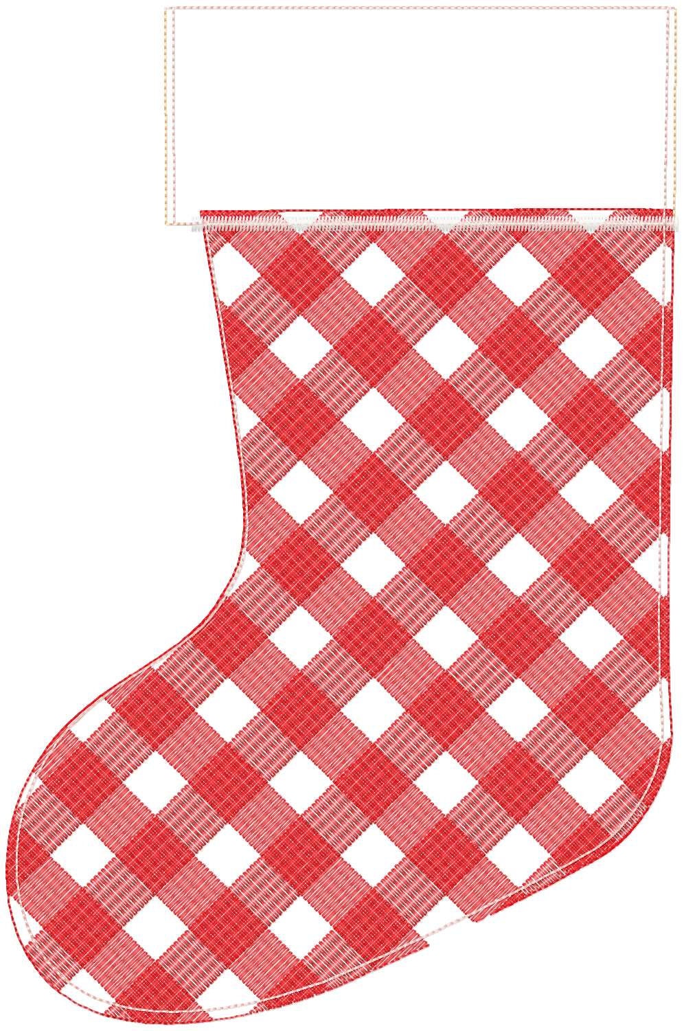 Plaid Christmas Stockings 2 Types – Instant Download | Artapli