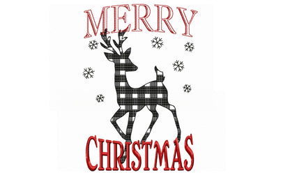 Patterned Merry Christmas Deer - image 1