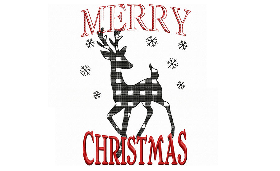 Patterned Merry Christmas Deer - image 1