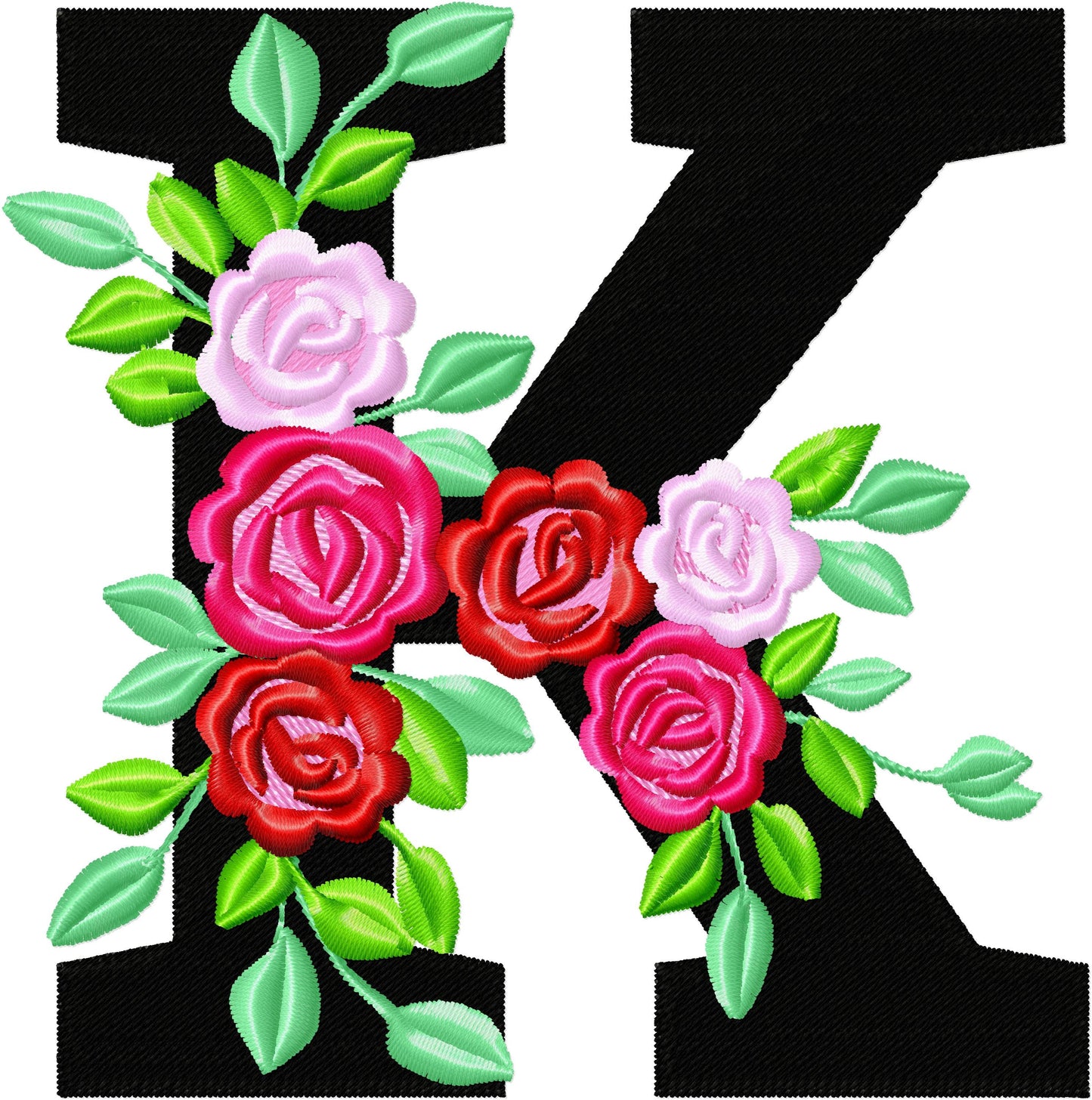 Floral Greek Font – Alphabet machine embroidery design by Artapli