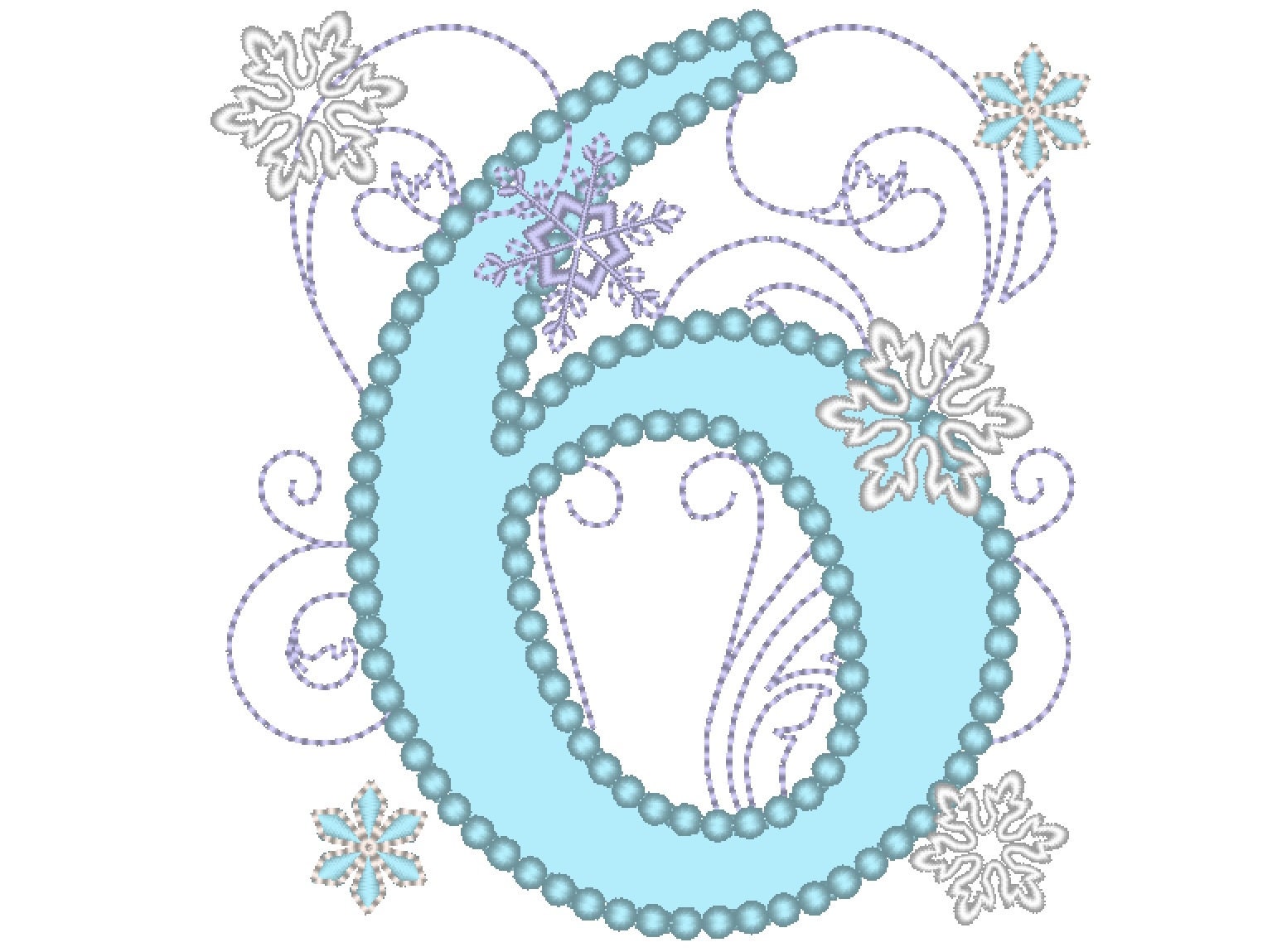 Frozen Swirls Birthday Number Six Machine Embroidery 4" 5" | PES DST JEF | Artapli