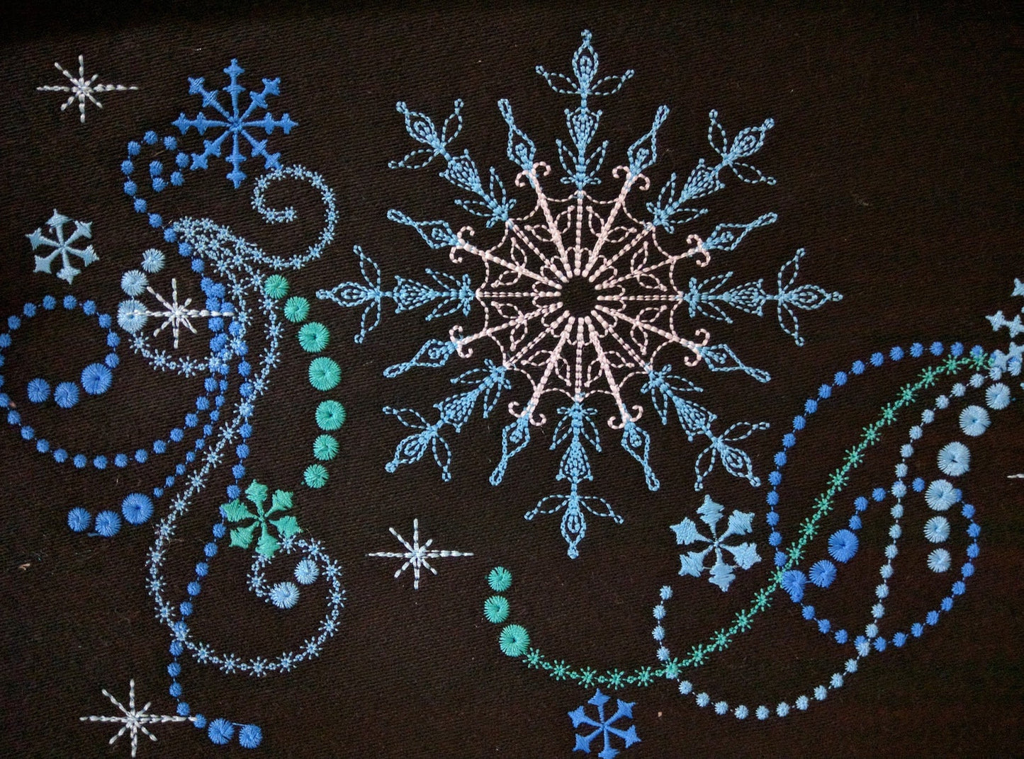 Frozen Swirl Sparkle Tail Snowflake Set Machine Embroidery 4" 5" 6" 7" 8" 1.5" | PES DST JEF | Artapli