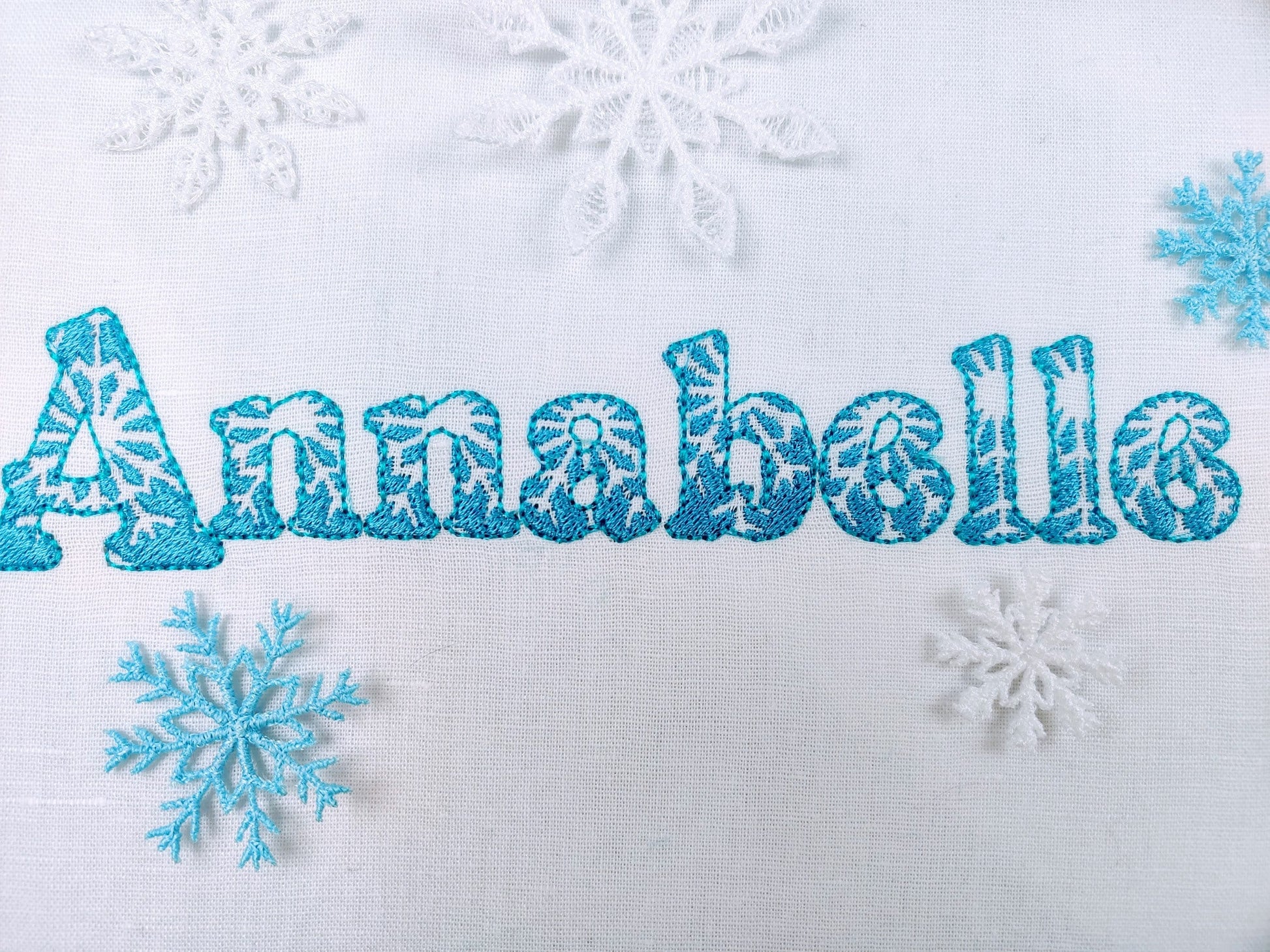 Frozen Font machine embroidery designs Snowflake alphabet letters numbers punctuation Christmas winter font BX