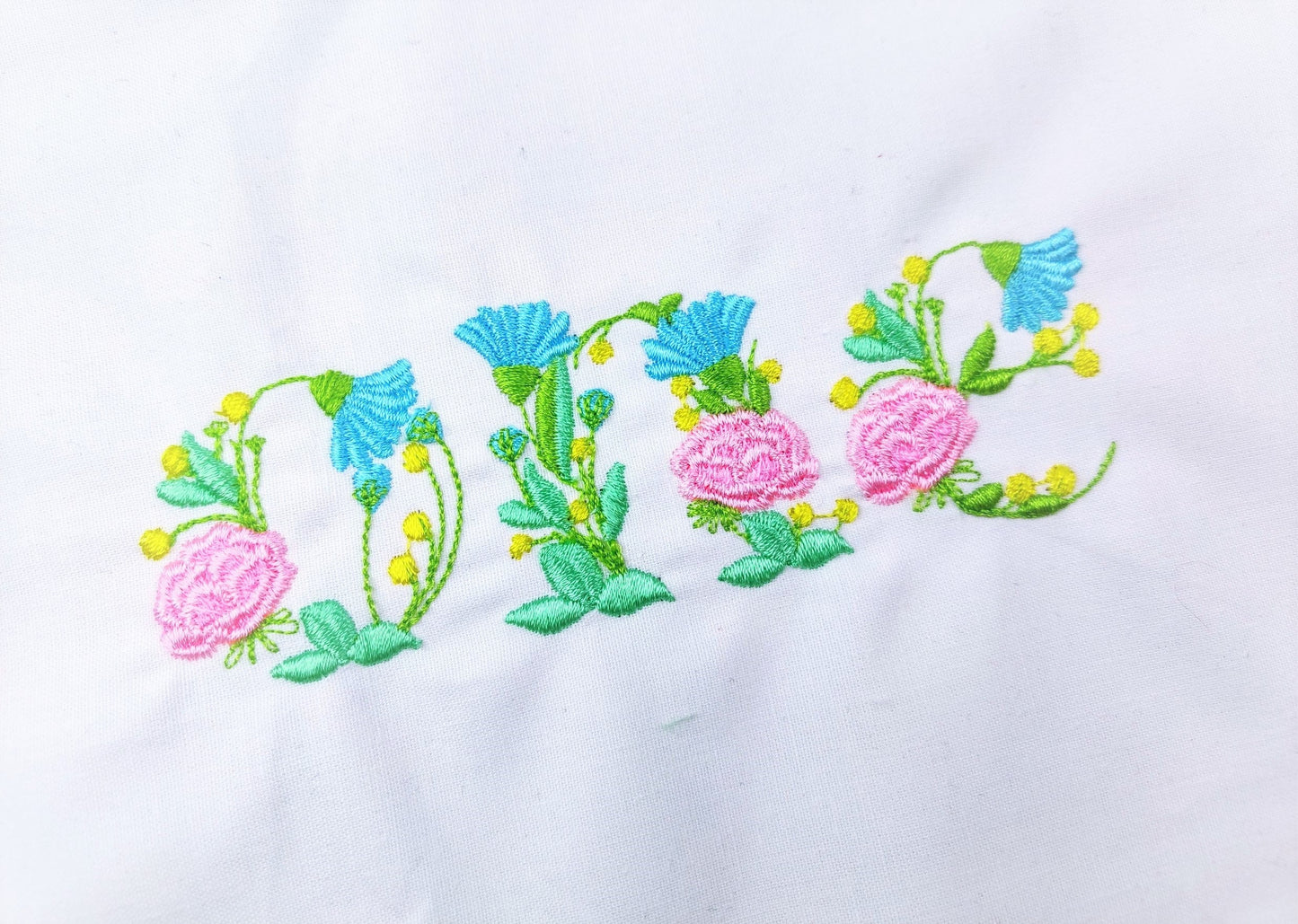 Floral Font Lowercase Letters a-z – Alphabet machine embroidery design by Artapli
