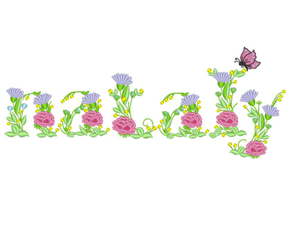 Floral Font Lowercase Letters a-z – Embroidery 1.3" 1.7" 2" 2.5" 3" 4" | BX PES DST JEF | Artapli