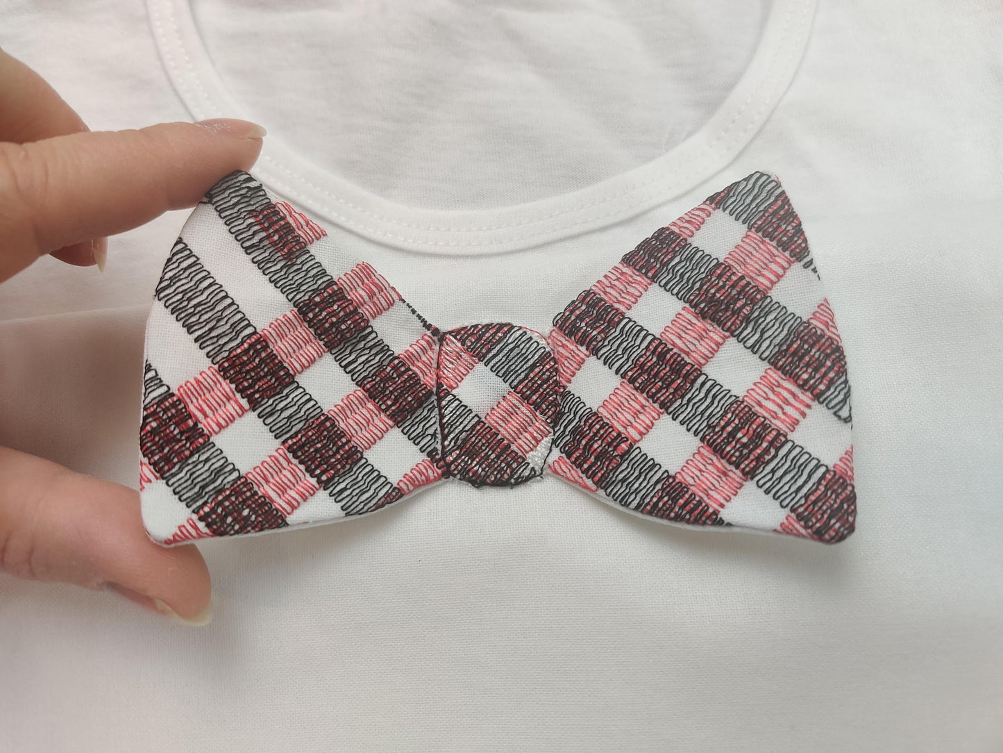 Gingham Plaid Bowtie Bow ITH Embroidery 4.5" 5" 5.5" 6" 7" | PES DST JEF | Artapli