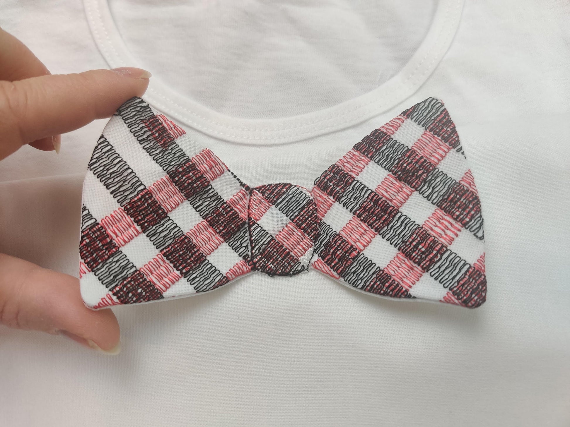 Gingham Plaid Bowtie Bow ITH Embroidery 4.5" 5" 5.5" 6" 7" | PES DST JEF | Artapli