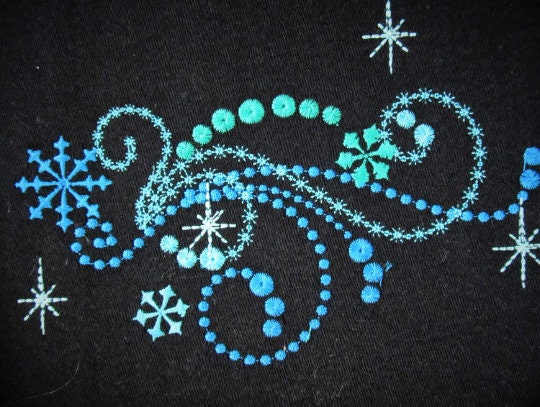 Frozen Swirl Sparkle Tail Snowflake Set – Swirly machine embroidery pattern by Artapli