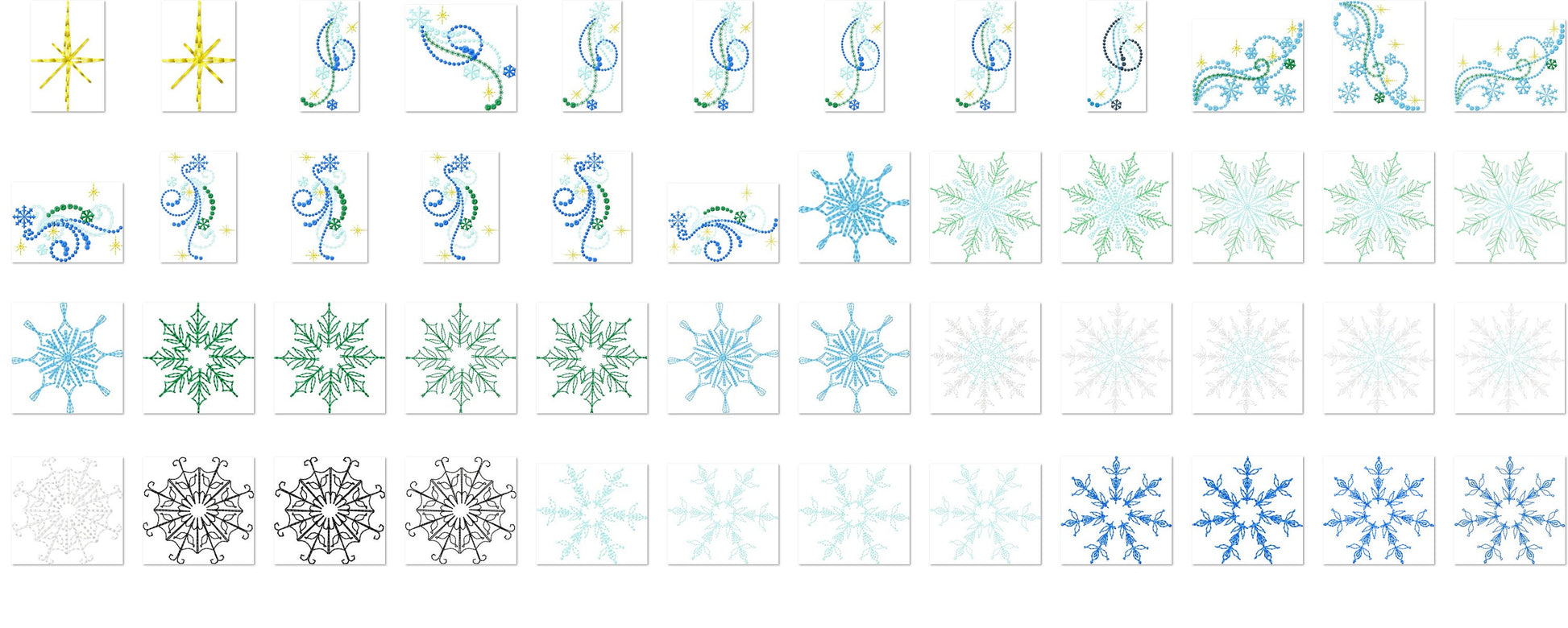 Frozen Swirl Sparkle Tail Snowflake Set – Instant Download | Artapli