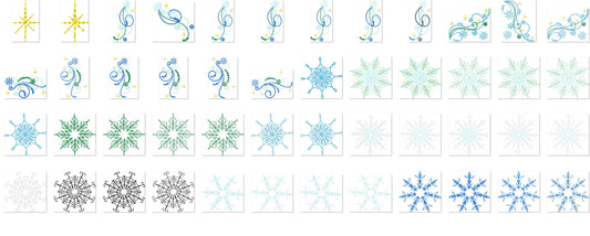 Frozen Swirl Sparkle Tail Snowflake Set – Instant Download | Artapli