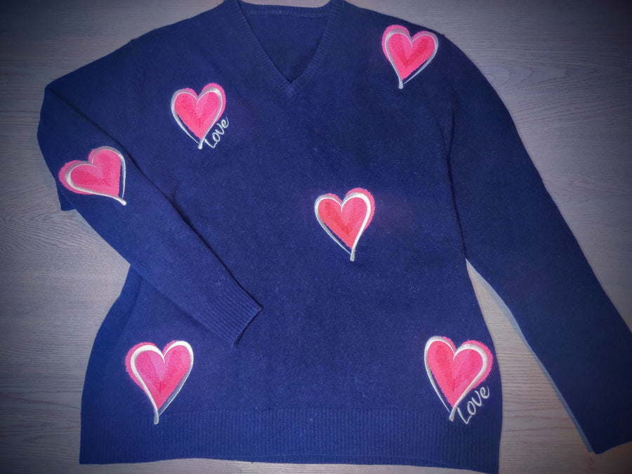 Heart Embellishment Embroidery Cozy Imitating Hand Drawing Heart, Machine Embroidery Designs