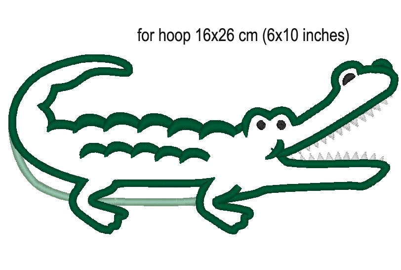 Crocodile Gator Wild Animal – Animal machine embroidery design by Artapli