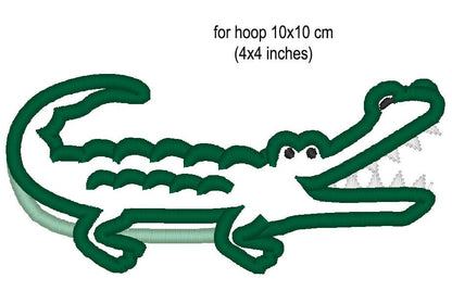 Crocodile Gator Wild Animal – Sizes 4" 5" 5.5" 6" 7" 8" Digital Embroidery File | Artapli