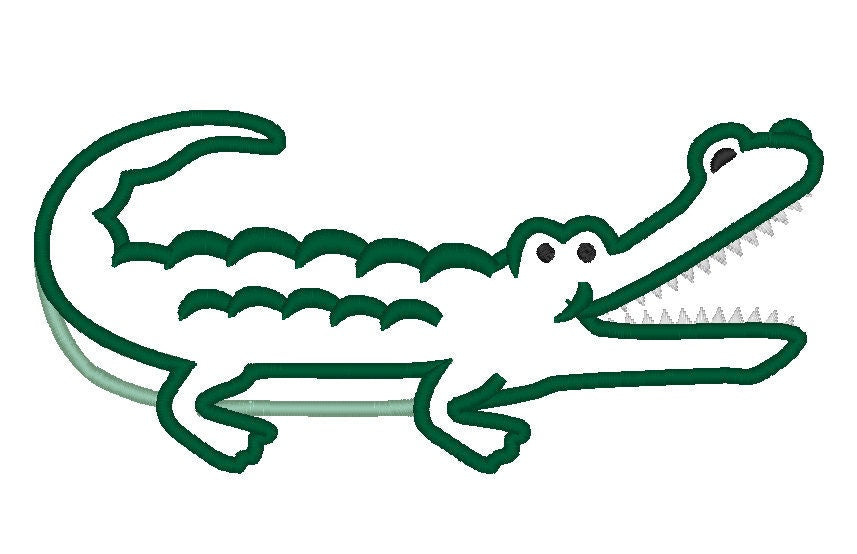 Crocodile Gator Wild Animal Applique Embroidery 4" 5" 5.5" 6" 7" 8" | PES DST JEF | Artapli