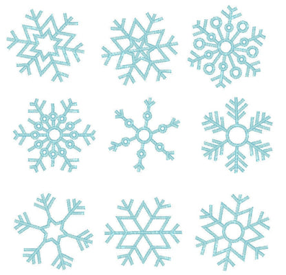 Snowflake Set of 9 types machine embroidery designs Christmas winter holiday