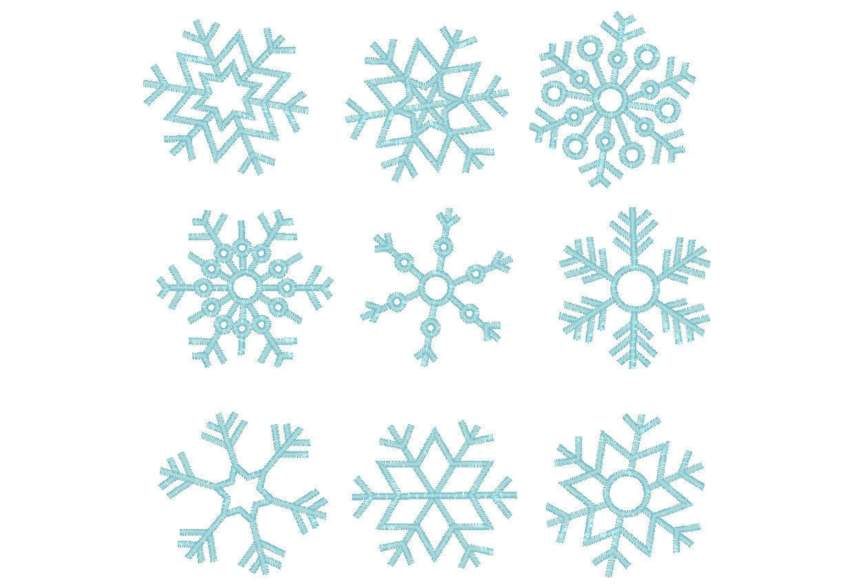 Snowflake Set of 9 types machine embroidery designs Christmas winter holiday