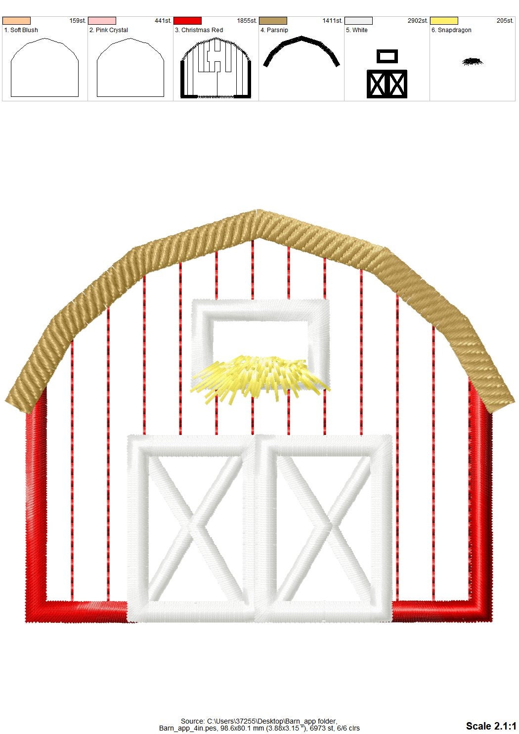 Farm Barn Applique – Instant Download | Artapli