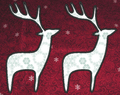Reindeer Silhouette Machine Embroidery 4" 4.5" 5.5" 6" 7" 8" | PES DST JEF | Artapli