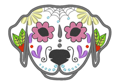 Labrador Sugar Skull Applique – Instant Download | Artapli