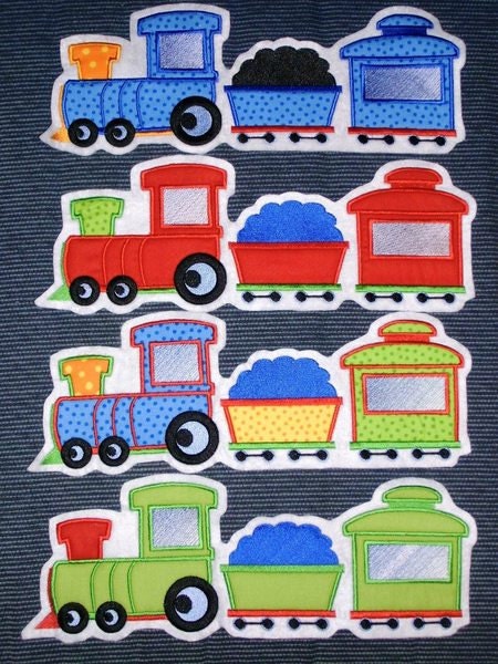 Train Applique machine embroidery designs