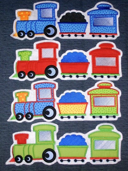 Train Applique machine embroidery designs