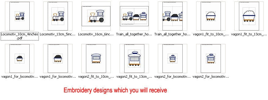 Train Applique machine embroidery designs