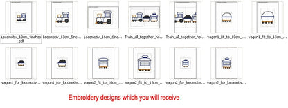 Train Applique machine embroidery designs