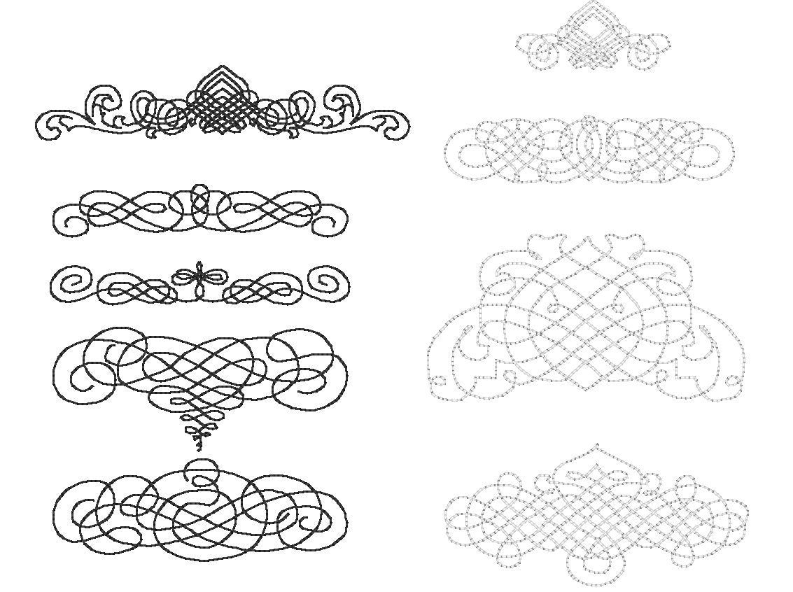 Simple triple stitched Diadem damask Monogram Name Frame accent machine embroidery designs