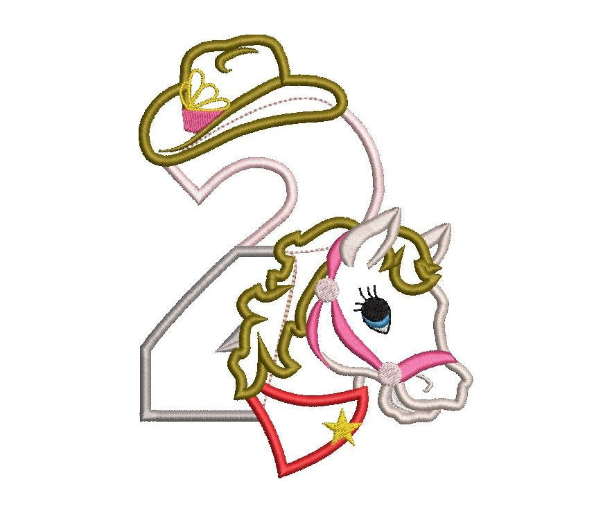 Cowgirl Birthday Number 2 Two – Instant Download | Artapli