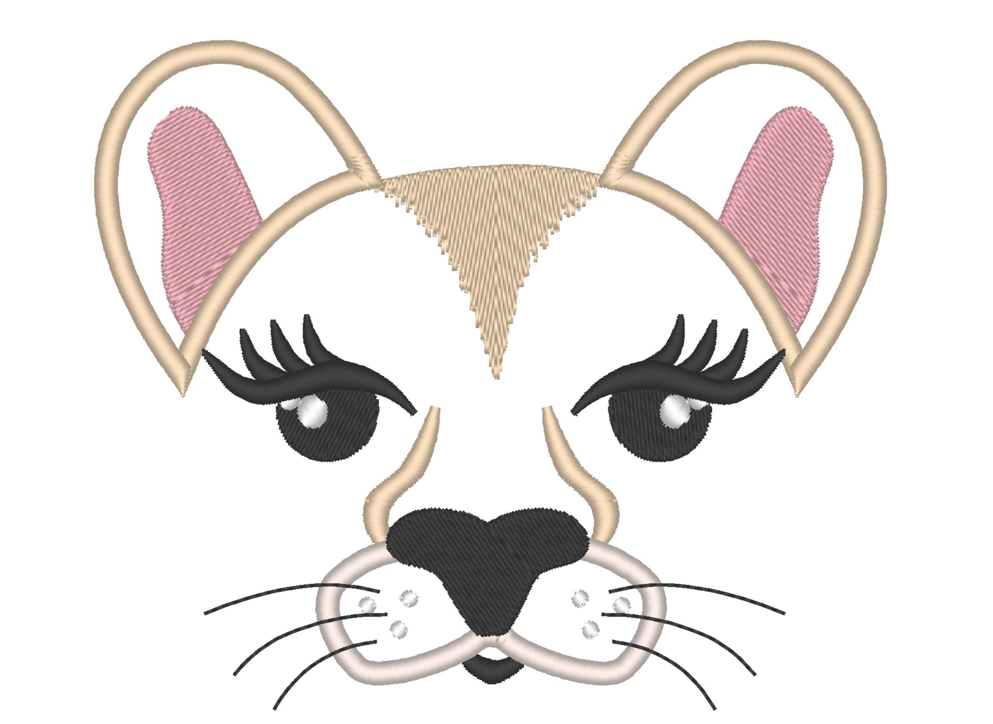 Lioness face applique machine embroidery designs applique lion embroidery lion girl head multiple sizes INSTANT DOWNLOAD cute wild animal