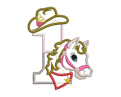 Cowgirl Birthday Number 1 One – Instant Download | Artapli