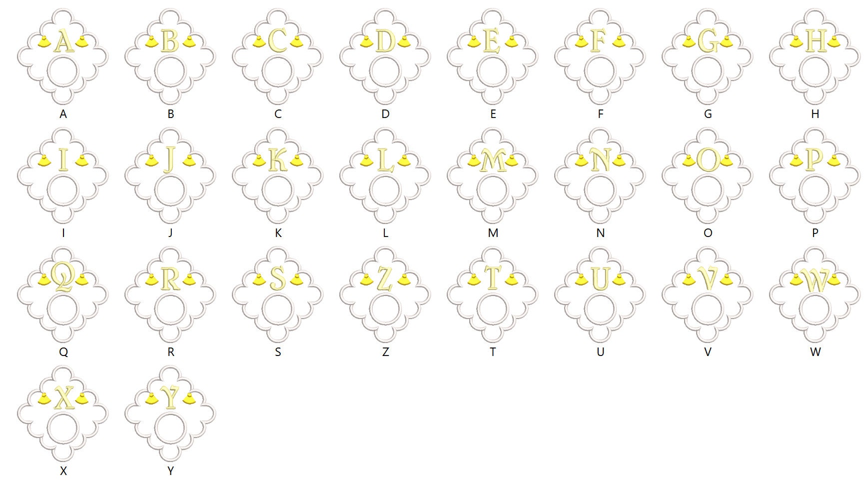 Monogram fringe towel topper bath towel hanging hole In The Hoop machine embroidery designs ITH project towel hanger whole alphabet A-Z incl