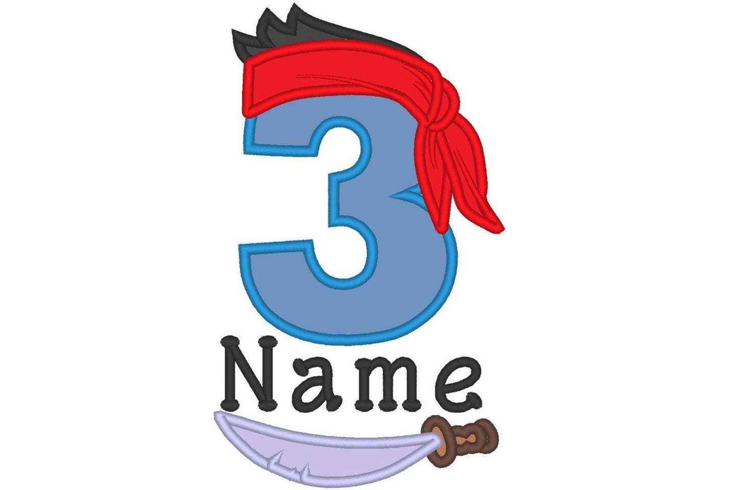 Pirate Birthday Numbers SET 1-9 machine – Birthday instant download embroidery file by Artapli