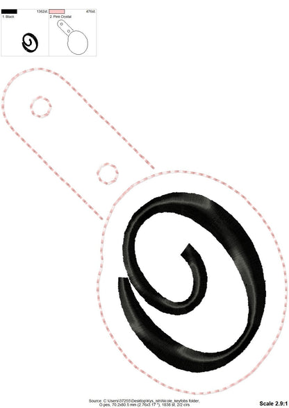 Monogram Keychain Nicole ITH – Girl embroidery design by Artapli