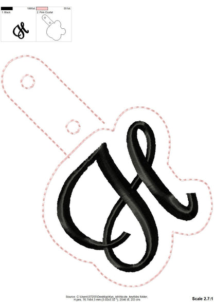 Monogram Keychain Nicole ITH – Sizes 3" 4" BX Digital Font File | Artapli