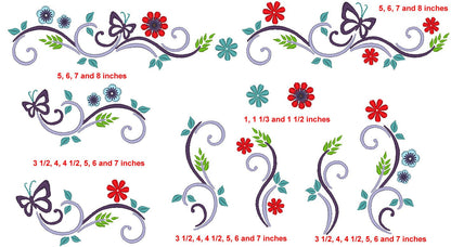 Floral Frame Border – Sizes 3" 4" 5" 6" 7" 10" BX Digital Font File | Artapli